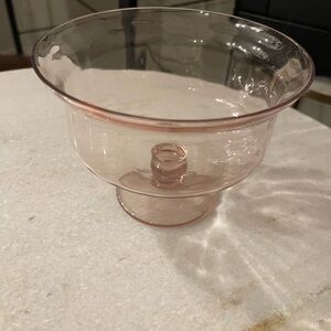 Elegant Vintage Pink Glass Bowl